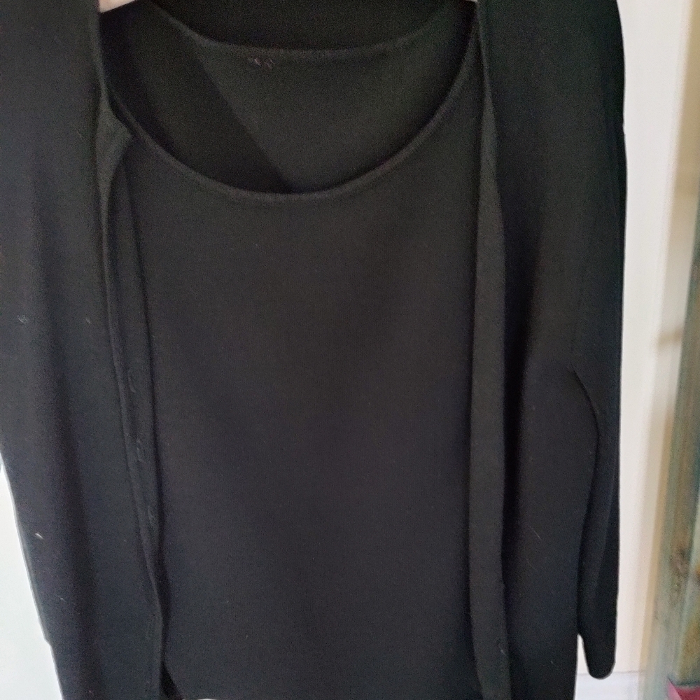 Talbot's black shell and cardigan, size large. Mint condition - I outgrew it!